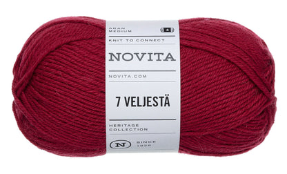 Novita 7 Brothers/7 Veljesta in cranberry – Veelzijdige 8-draads sokkenwol