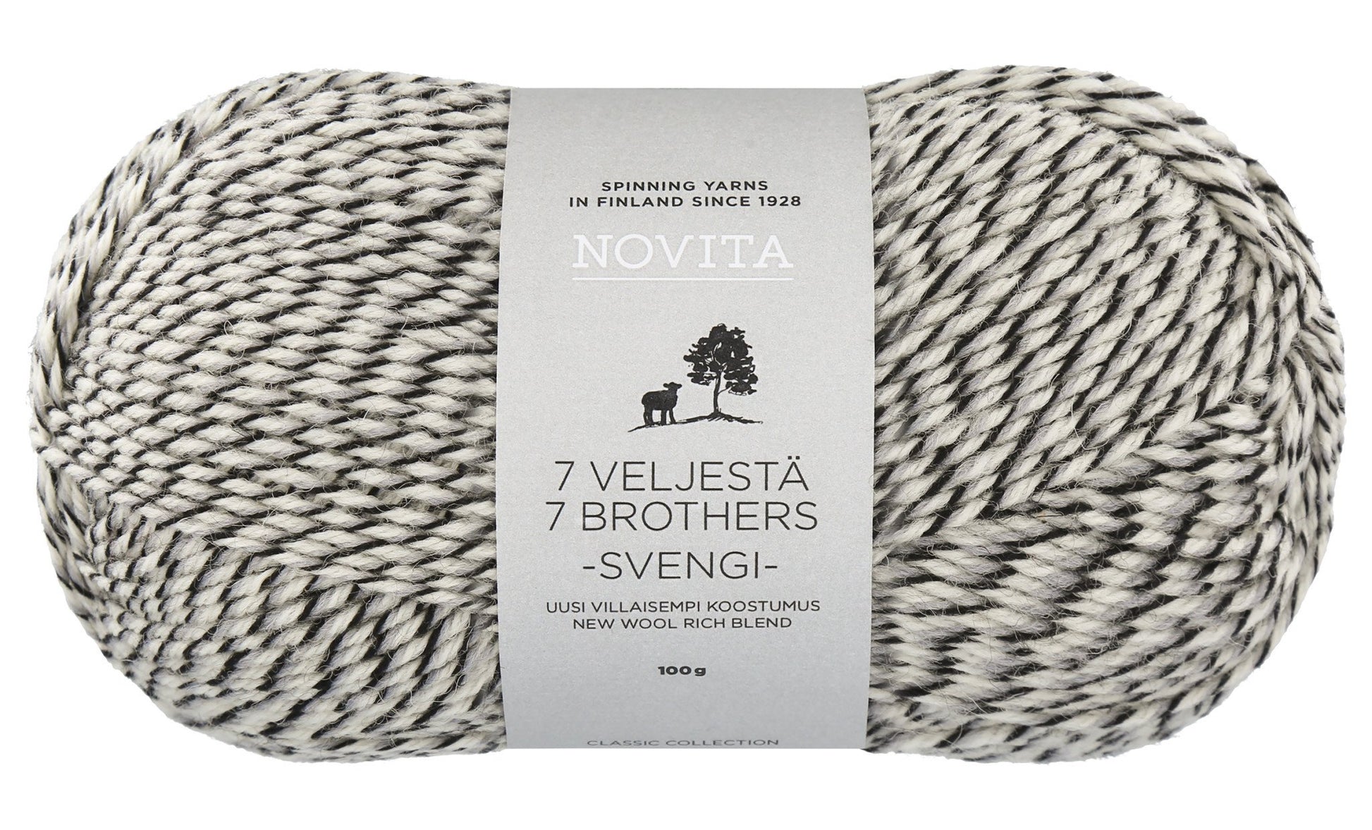 Novita Yarn 7 Brothers Svengi in liquorice – 80% wol, 20% polyamide voor sokken en kleding