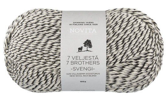 Novita Yarn 7 Brothers Svengi in liquorice – 80% wol, 20% polyamide voor sokken en kleding