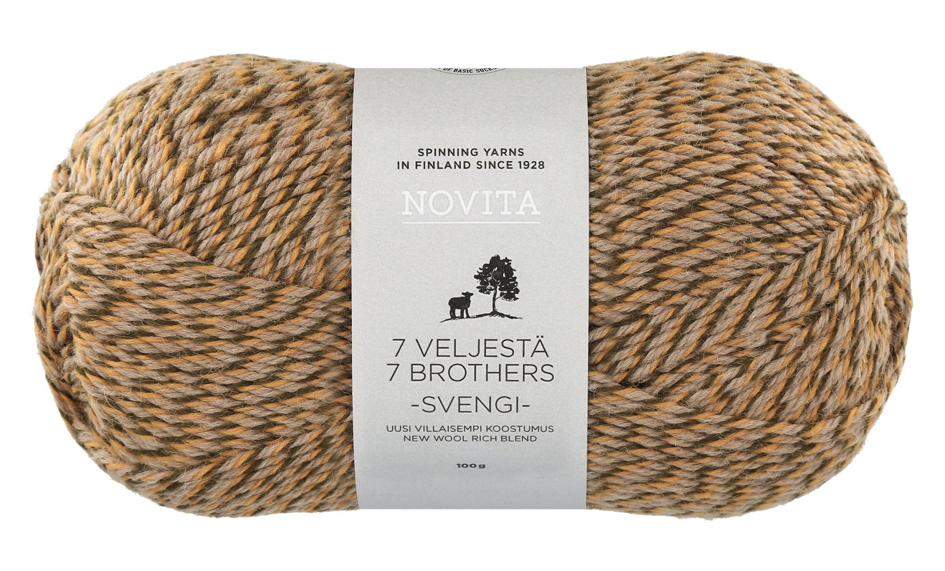 Novita Yarn 7 Brothers Svengi in toffee – 80% wol, 20% polyamide voor sokken en kleding