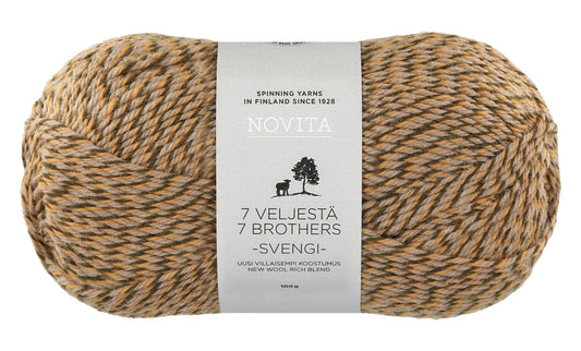 Novita Yarn 7 Brothers Svengi in toffee – 80% wol, 20% polyamide voor sokken en kleding