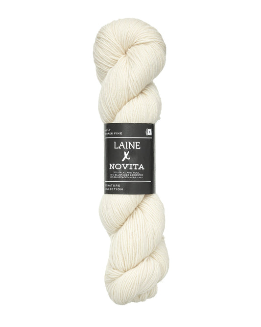 Novita Laine 4ply breigaren in cloudy cotton - zachte Britse wol voor kleding en accessoires