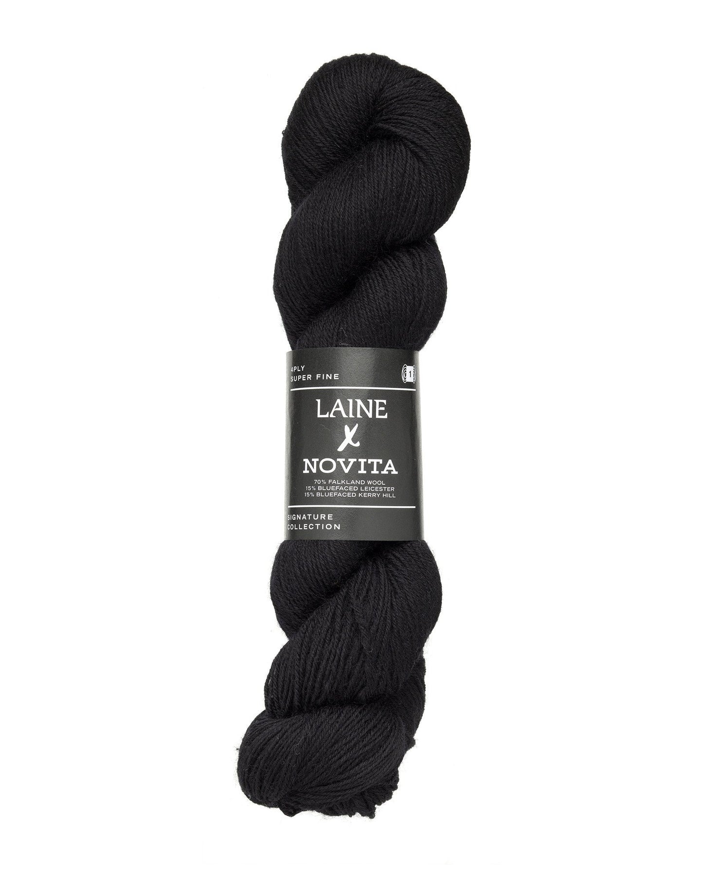 Novita Laine 4ply breigaren in winter black - hoogwaardig garen voor tijdloze knitwear