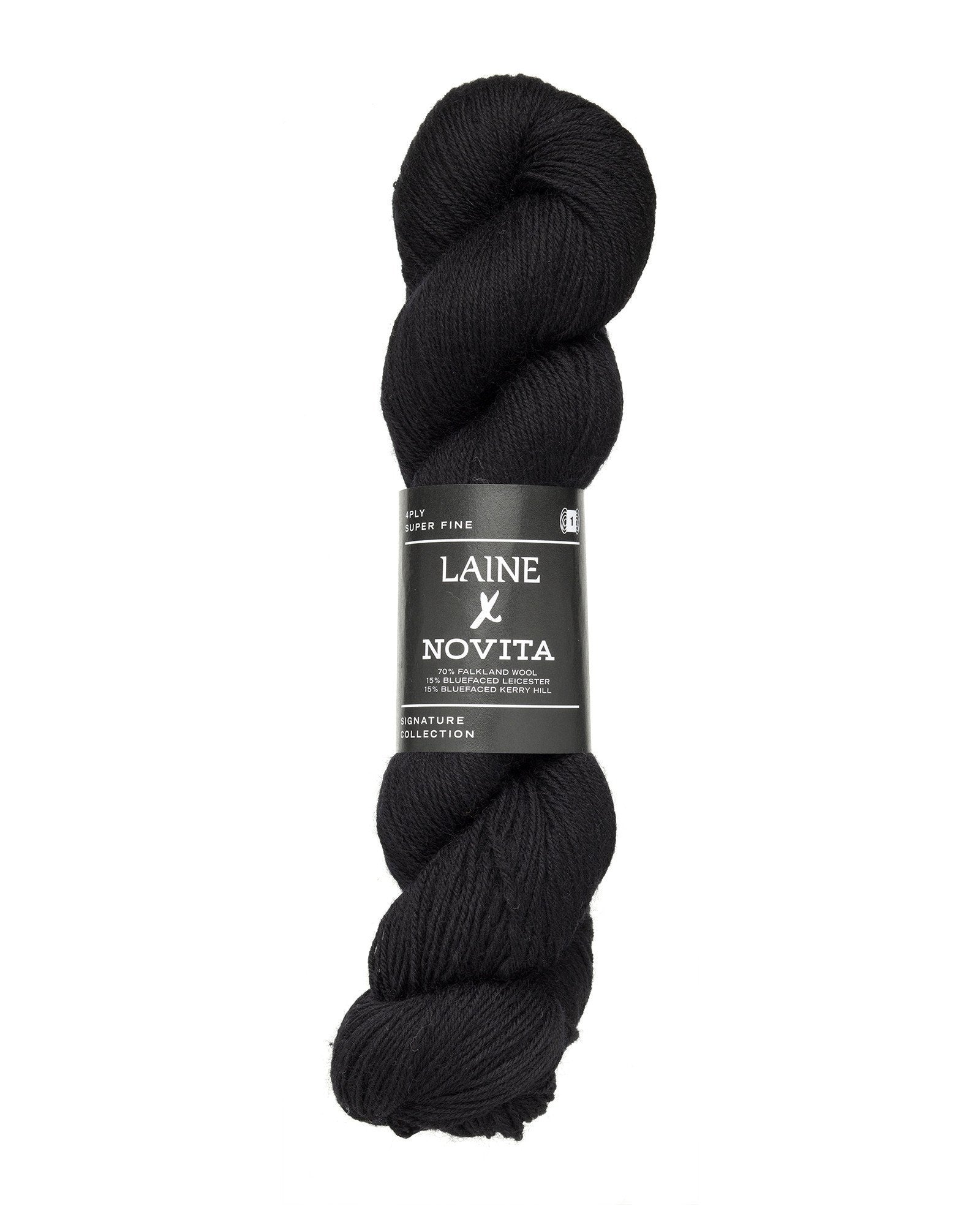 Novita Laine 4ply breigaren in winter black - hoogwaardig garen voor tijdloze knitwear