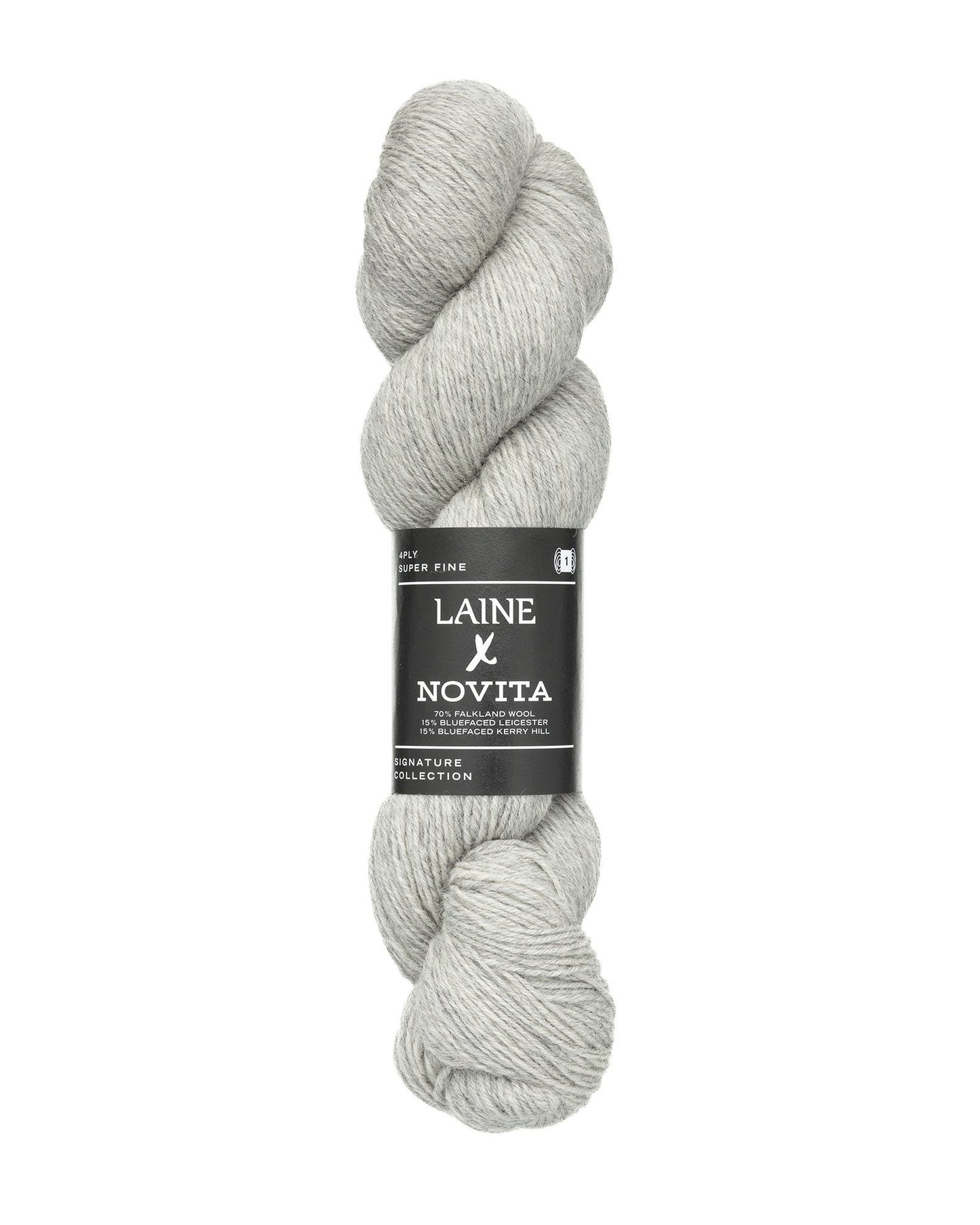 Novita Laine 4ply breigaren in tender fog - zachte kleur voor delicate ontwerpen