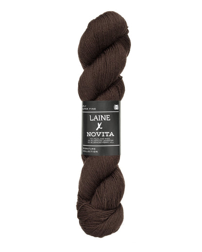 Novita Laine 4ply breigaren in woodland bark - donkere kleur voor contrastrijke ontwerpen