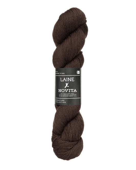Novita Laine 4ply breigaren in woodland bark - donkere kleur voor contrastrijke ontwerpen