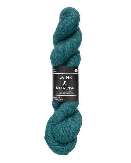 Novita x Laine DK breigaren in heathered teal - hoogwaardig wolgaren voor tijdloze projecten