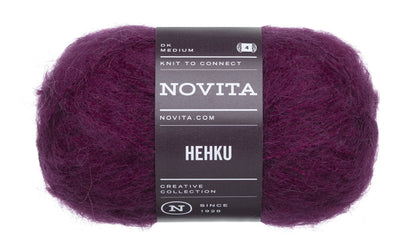 Novita Hehku Mohair breigaren in columbine - pluizige textuur voor truien en sjaals