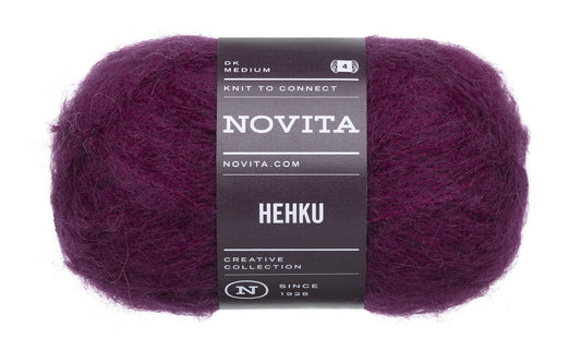 Novita Hehku Mohair breigaren in columbine - pluizige textuur voor truien en sjaals
