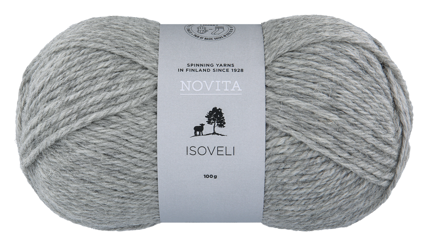 Novita Isoveli breigaren in stone - sterke wol-polyamide mengeling