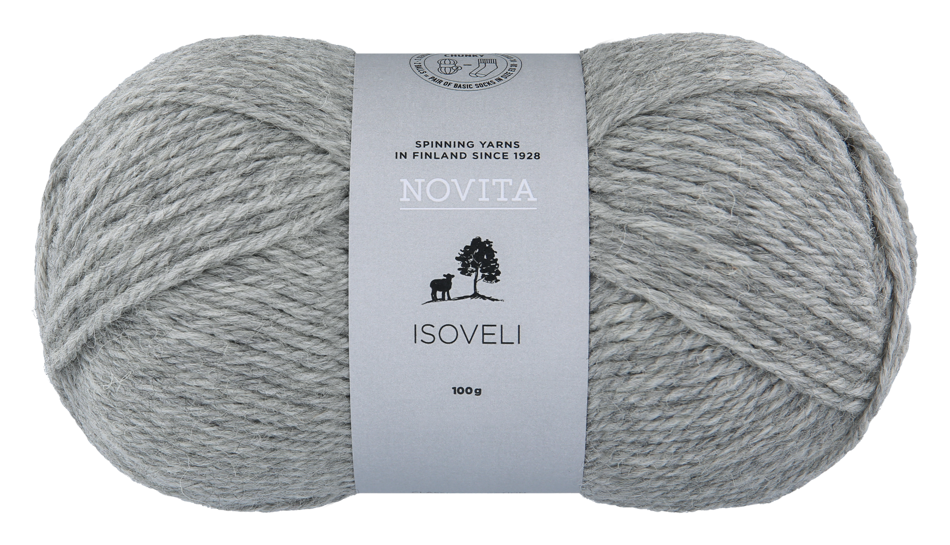 Novita Isoveli breigaren in stone - sterke wol-polyamide mengeling