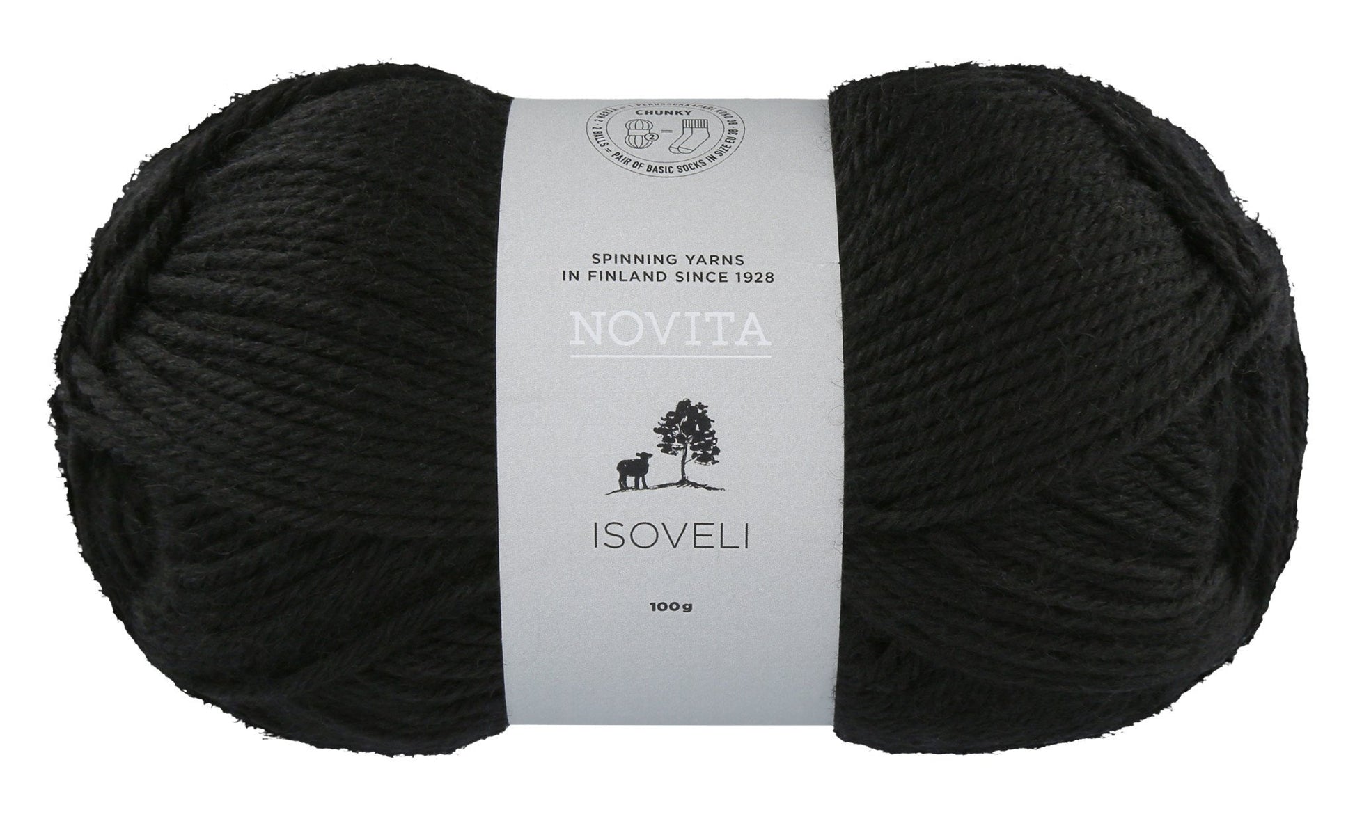 Novita Isoveli breigaren in black - perfect voor breien en haken
