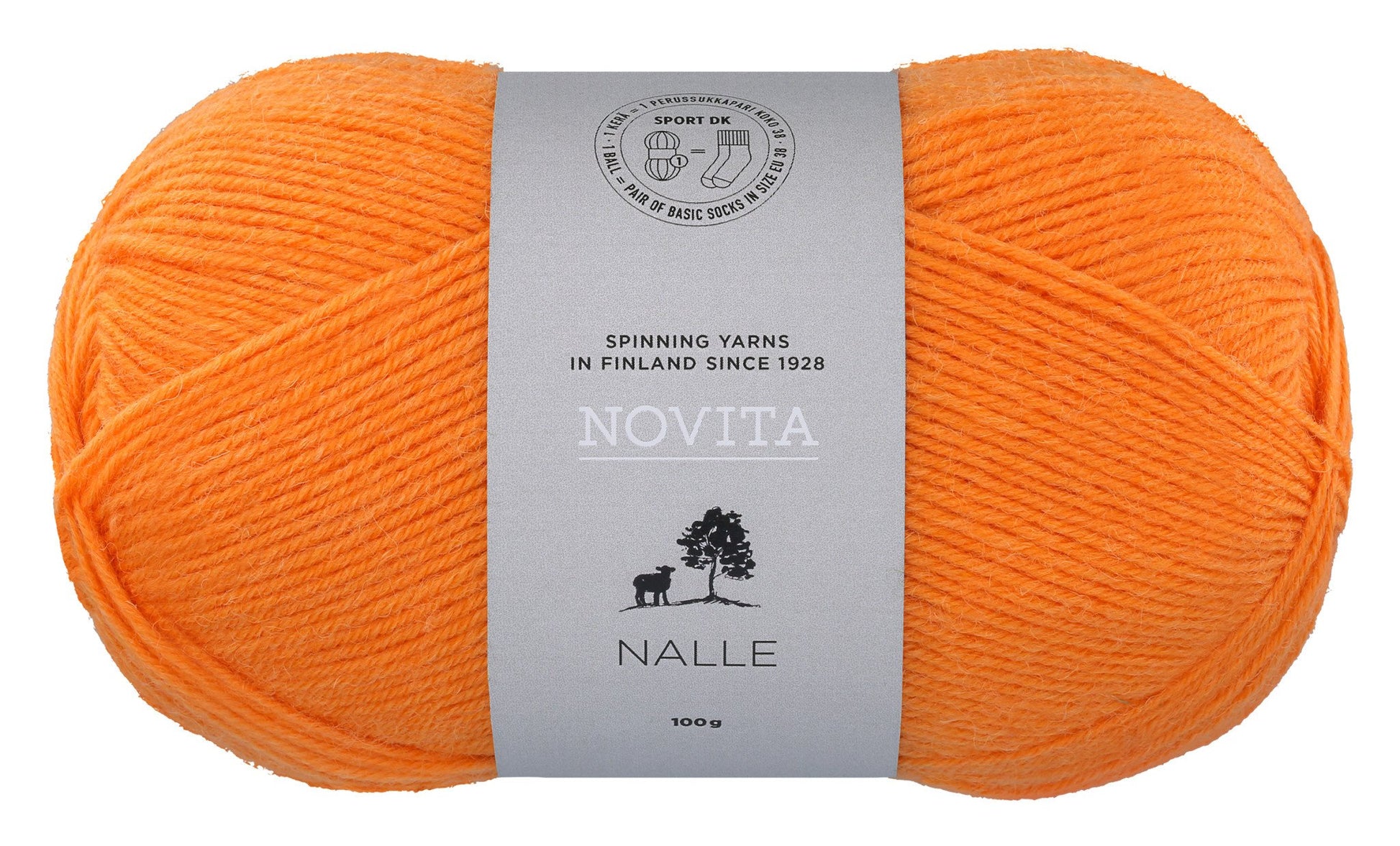 Novita Nalle sokkengaren in papaya - Levendige oranje tint voor opvallende projecten