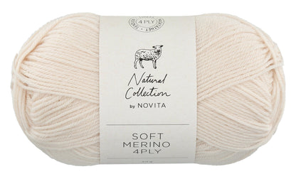Novita Soft Merino 4-ply in semolina porridge - zachte merinowol voor babykleding