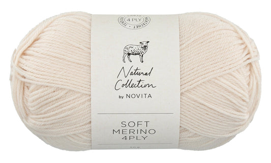 Novita Soft Merino 4-ply in semolina porridge - zachte merinowol voor babykleding