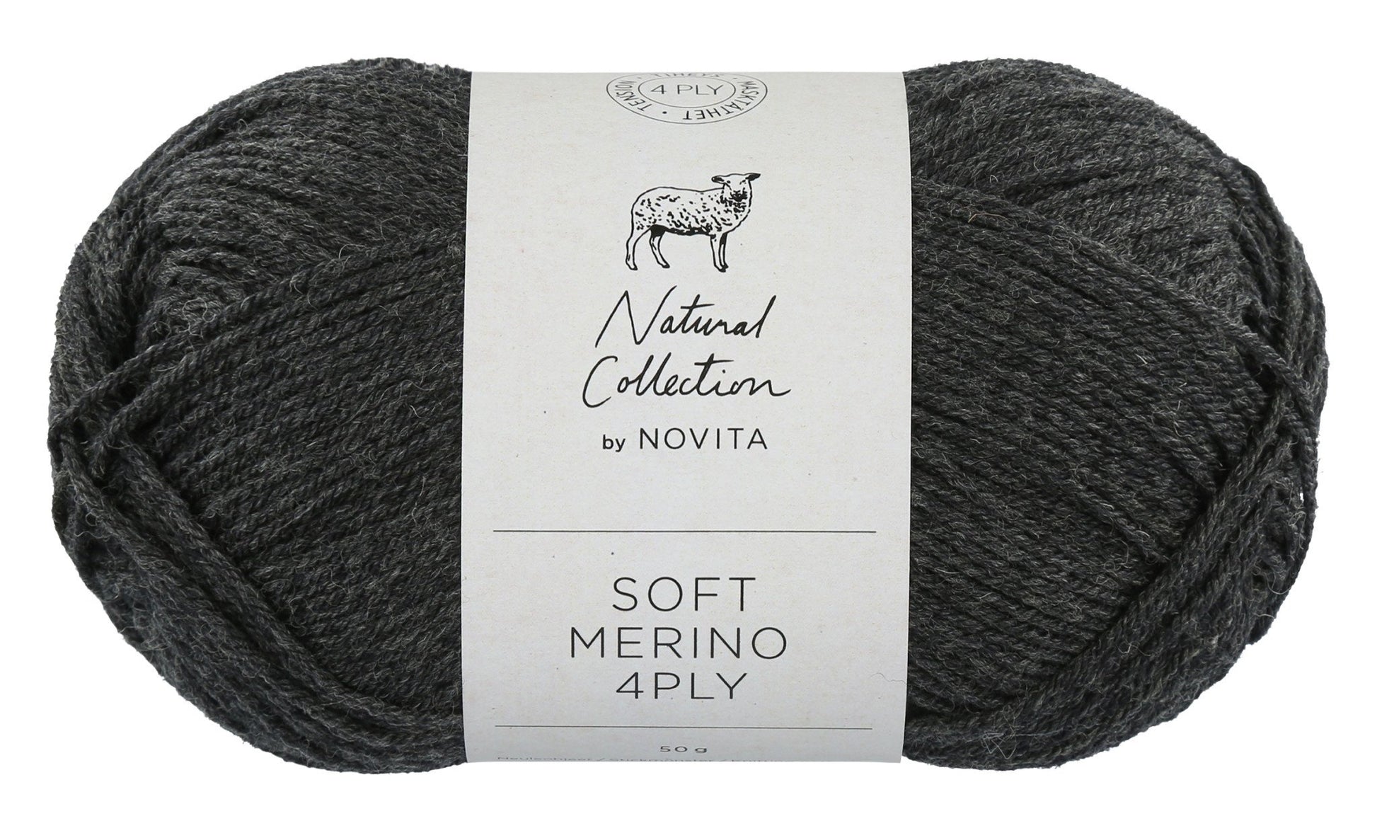 Novita Soft Merino 4-ply in graphite - duurzaam en mulesing free garen