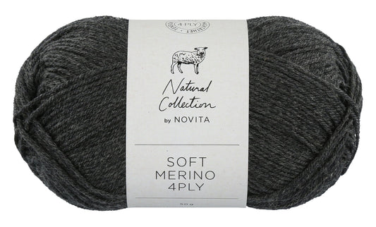 Novita Soft Merino 4-ply in graphite - duurzaam en mulesing free garen