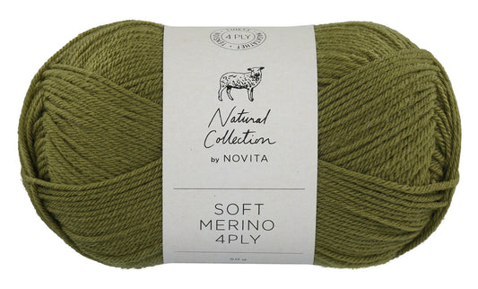 Novita Soft Merino 4-ply in moss - perfect voor brei- en haakprojecten