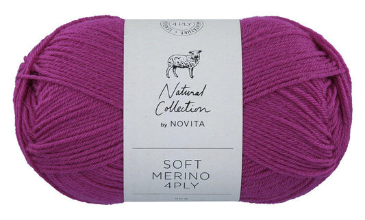 Novita Soft Merino 4-ply in carnation - zachte textuur voor babykleding