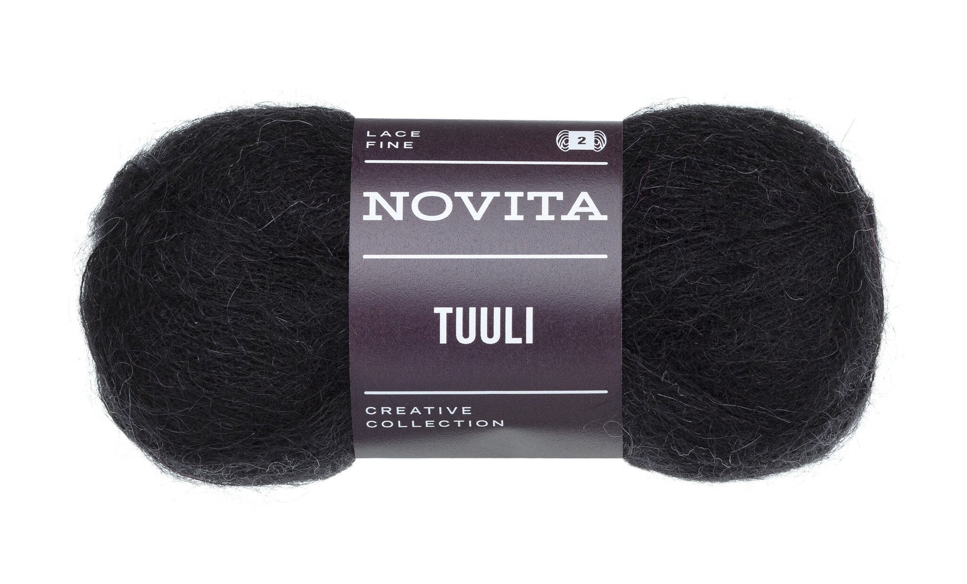 Novita Tuuli breigaren in black - zacht mohair garen