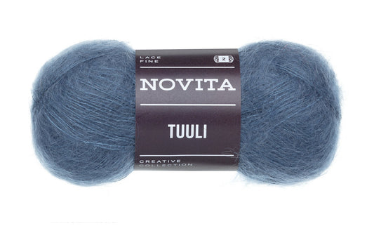 Novita Tuuli breigaren in water - luxe mohair voor ajourwerk