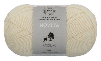 Novita Viola sokkenwol in wit - stevige 4-draads wol voor sokken en kleding
