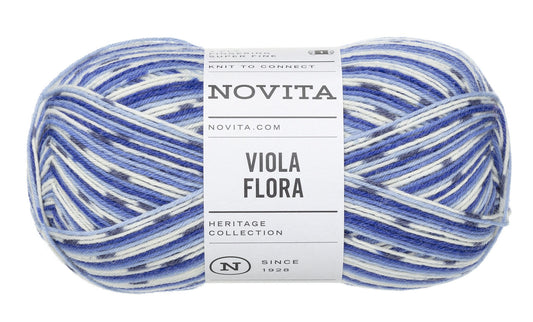 Novita Viola Flora sokkengaren in iris - ideaal voor gemêleerde sokken