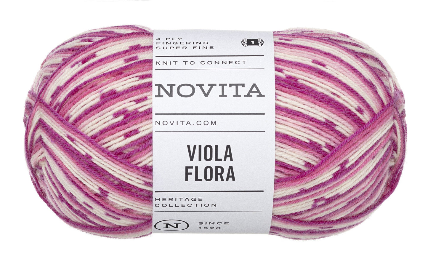 Novita Viola Flora sokkengaren in meadowsweet - machinewasbaar en duurzaam