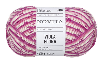 Novita Viola Flora sokkengaren in meadowsweet - machinewasbaar en duurzaam