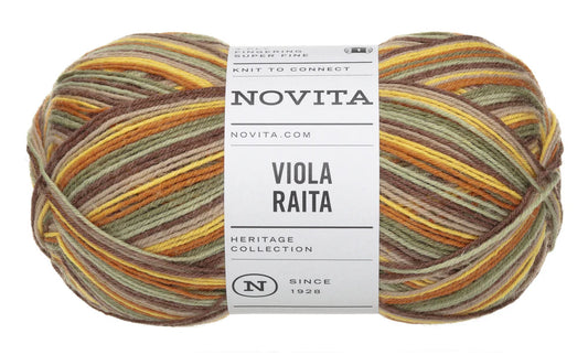 Novita Viola Raita sokkengaren in Summer Day - 4-draads wol-polyamide mengsel