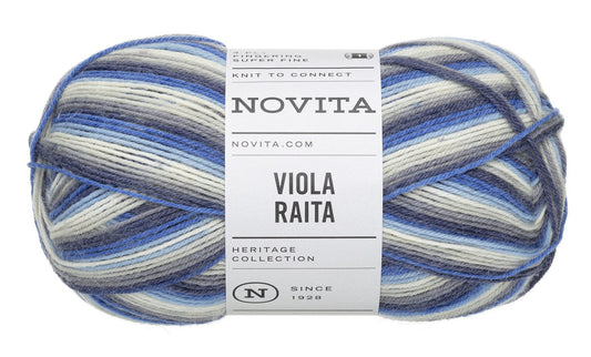 Novita Viola Raita sokkengaren in Rainy Day - machinewasbaar op 40°C