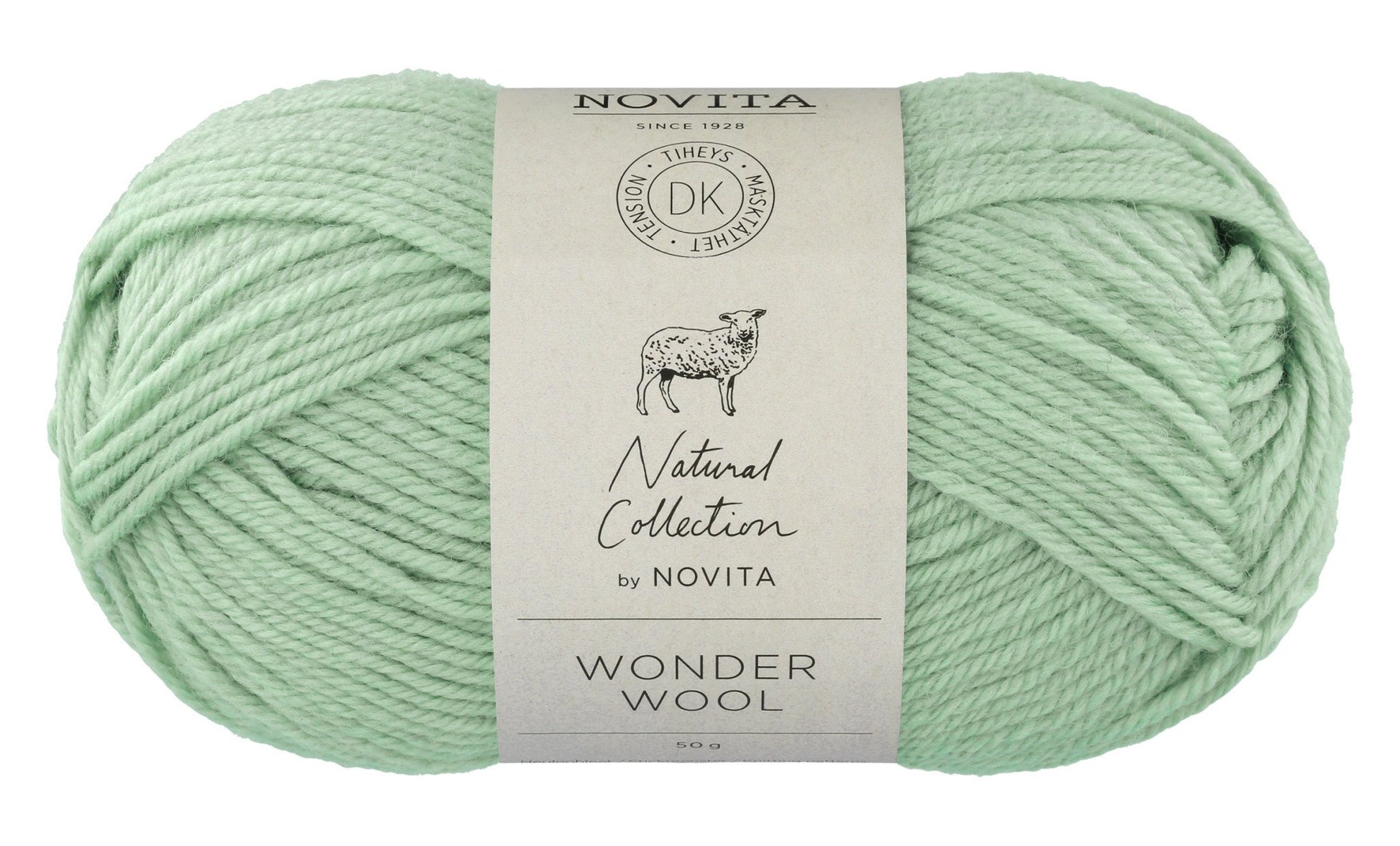 Novita Wonder Wool DK in Jade 50gr. - Zacht en duurzaam 100% wolgaren voor breien en haken