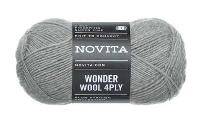 Novita Wonder Wool 4-ply in fog - machinewasbaar op 40 graden voor praktische projecten