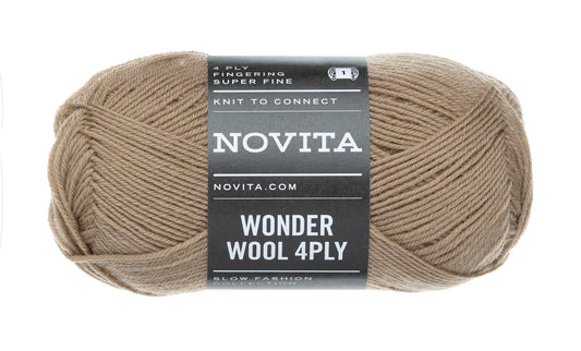 Novita Wonder Wool 4-ply in sandbank - naalddikte van 3 mm voor fijnere projecten
