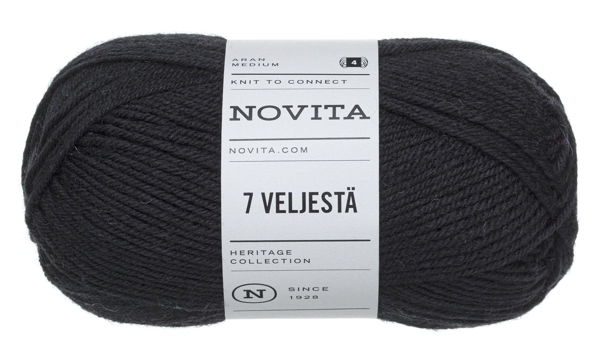 Novita 7 Veljestä kleur 099 black: bol wol