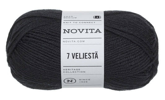 Novita 7 Veljestä kleur 099 black: bol wol