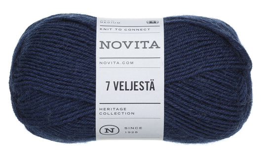 Novita 7 Veljestä kleur 170 navy: bol wol
