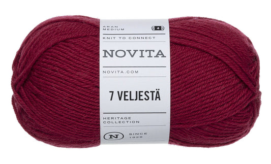 Novita 7 Veljestä kleur 587 cranberry: bol wol