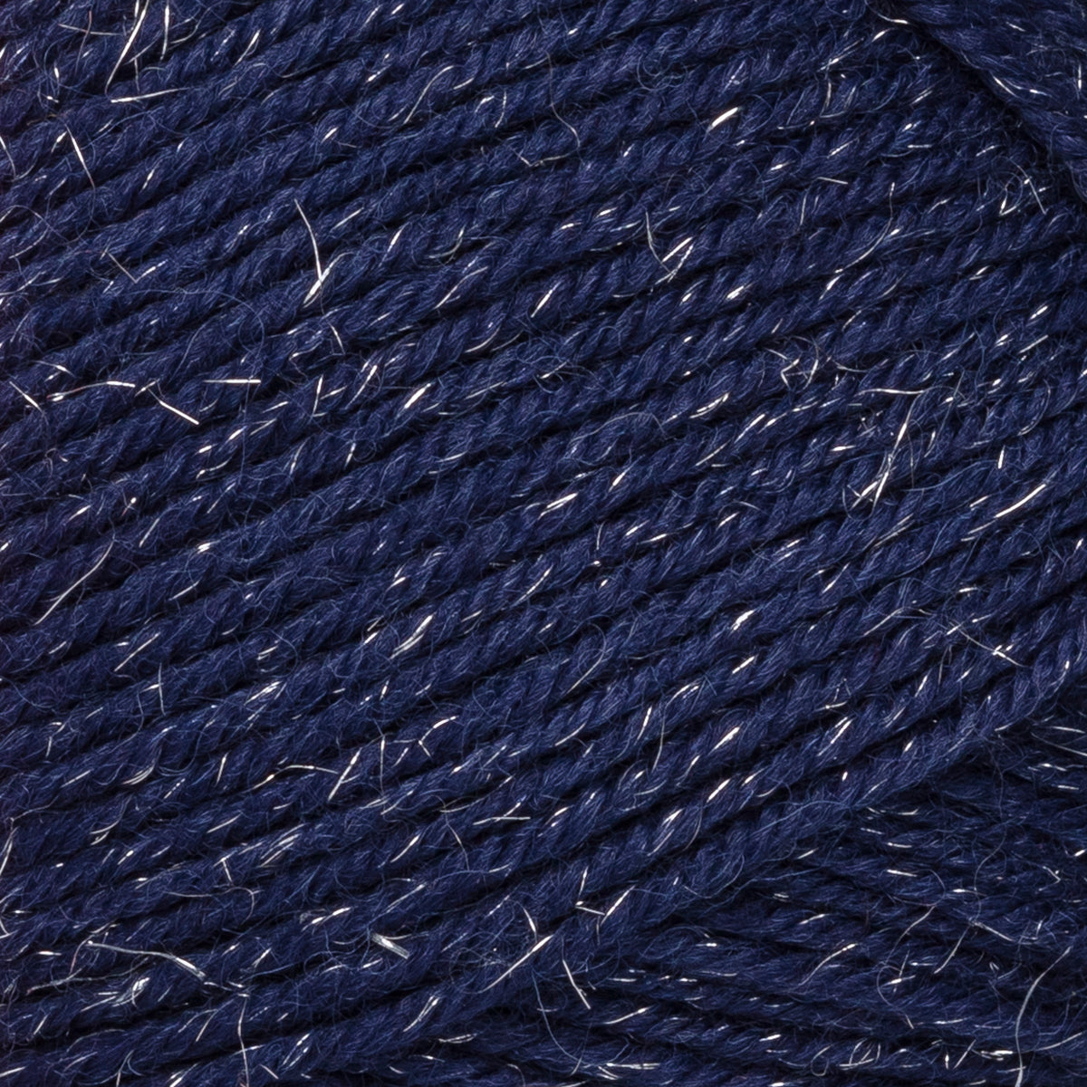 Novita 7 Veljestä Joulu kleur 1351 donkerblauw – detail met zilveren glitter