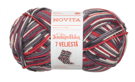 Novita 7 Veljestä Joulupolkka kleur 8581 bullfinch