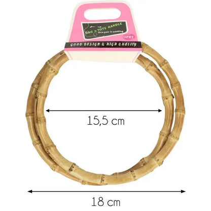 Opry Tasbeugel rond bamboe 18cm – Natuurlijke look voor zelfgemaakte tassen
