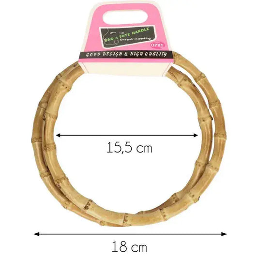 Opry Tasbeugel rond bamboe 18cm – Natuurlijke look voor zelfgemaakte tassen