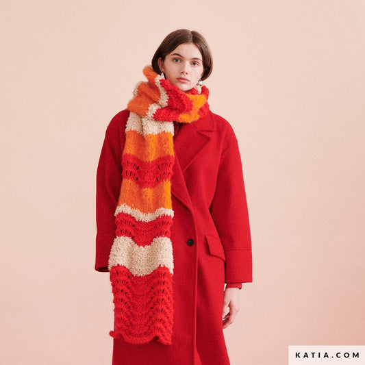 Breipakket Sjaal Mia Katia WOW Chunky, Loopy en Fluffy in vrolijke kleuren