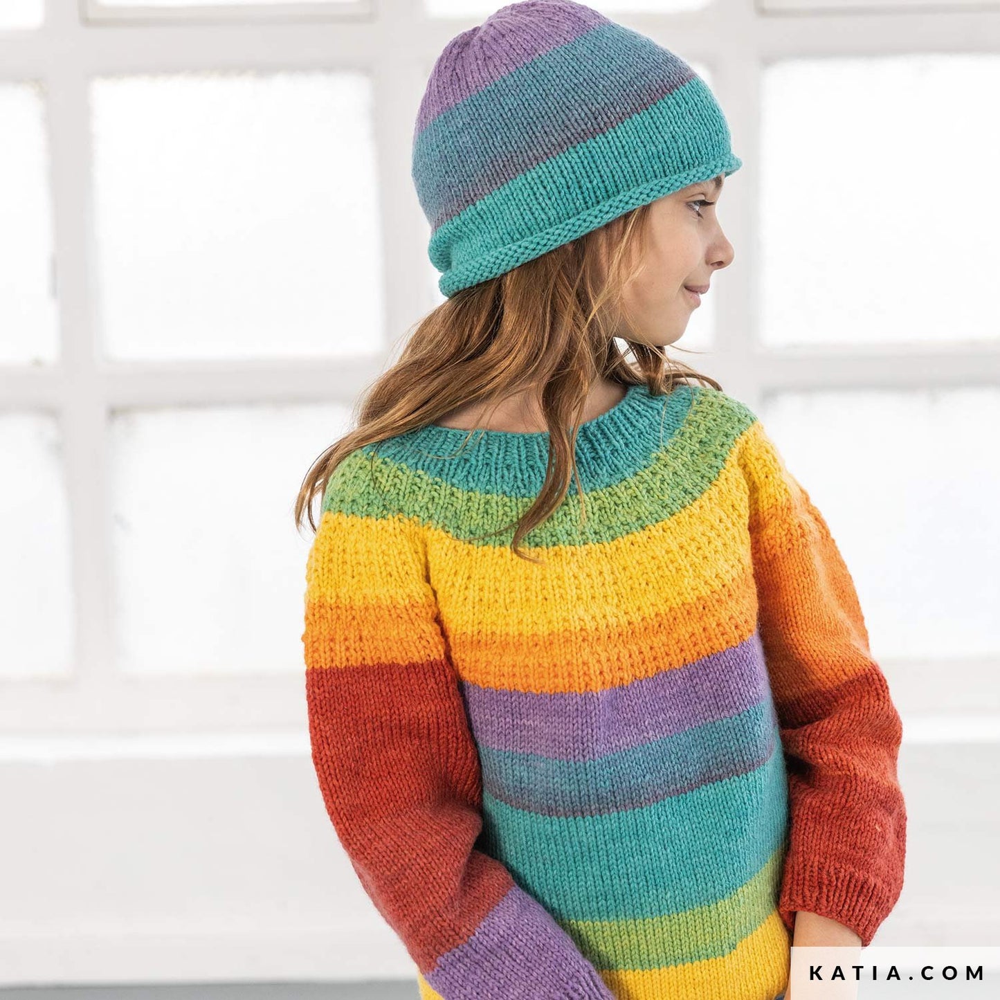 Breipakket Kindertrui en Muts Paint Lover