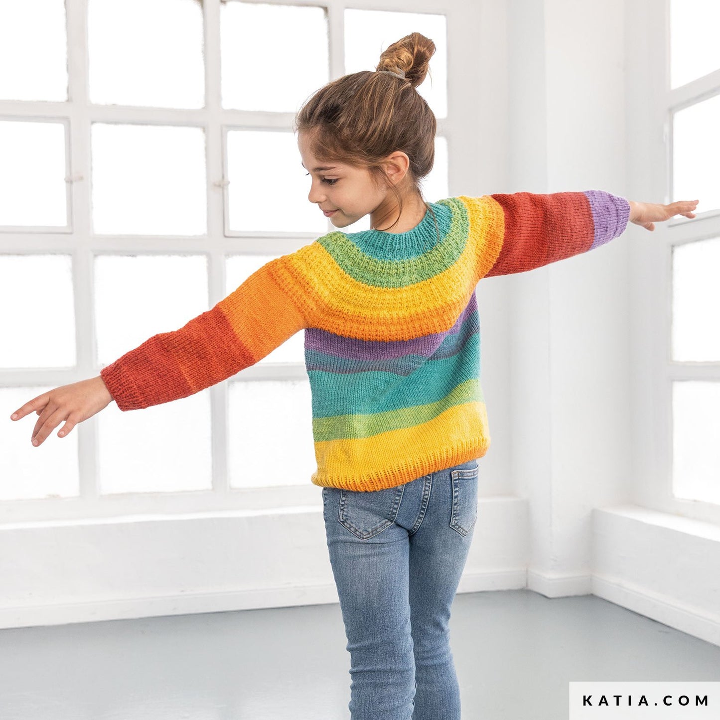 Breipakket Kindertrui en Muts Paint Lover