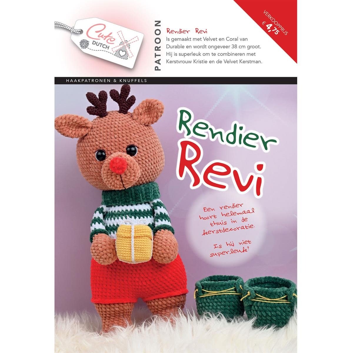 Rendier Revi patroonboekje – Cute Dutch haakpatroon voor kerstknuffels
