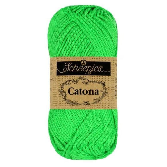Scheepjes Catona Neon in groen - stralend haakgaren voor speelse projecten