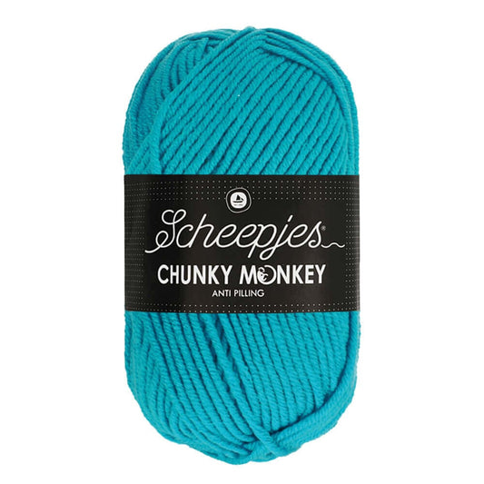 Scheepjes Chunky Monkey breigaren in turquoise - dikke acrylbreigaren voor warme projecten
