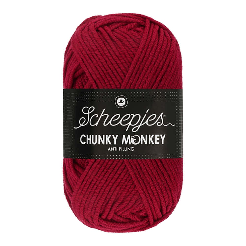 Scheepjes Chunky Monkey breigaren in garnet - dikke acrylbreigaren voor warme projecten